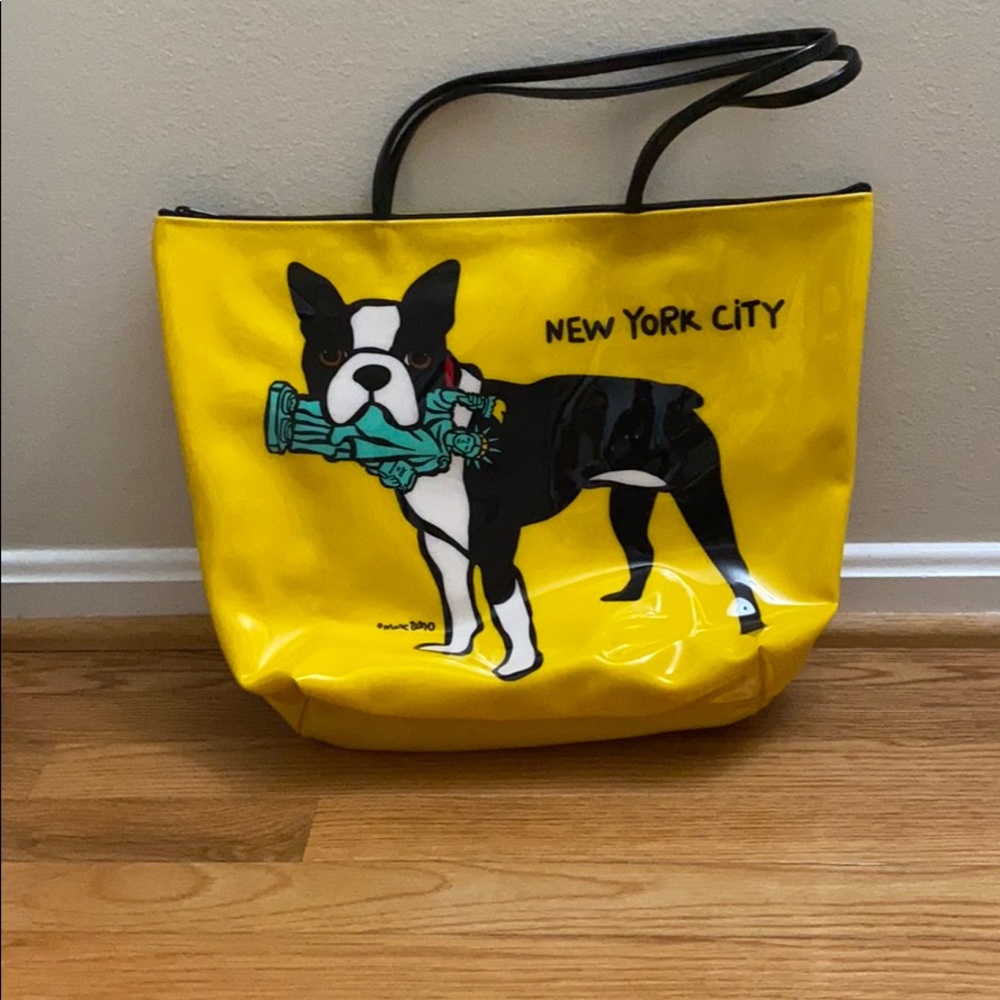 Boston Terrier Plastic Tote NY Themed